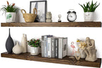 Floating Shelves 48 inch Long 8 "deep Set of 2, Heavy Duty Wood Wall Mounted by xwne