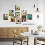 SEHSUVC Funny Black Cat Canvas Wall Art Set of 9, Vintage Van Gogh Black Cat - Image 4