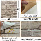 Yutianli 20PSC 3D Wall Panels Peel and Stick Faux Brick Wall Panels - Image 7