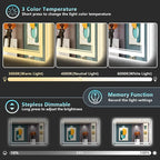 48x32 LED Bathroom Mirror with Lights, Backlit and Front Lit Anti-Fog Lighted - Image 4