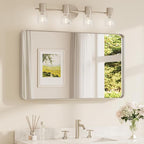 TETOTE Brushed Nickel Bathroom Mirror 40 x 24 Inch by TETOTE