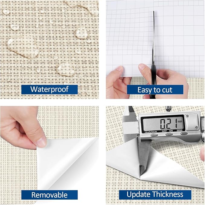 FunStick 24"x394" Grasscloth Peel and Stick Wallpaper Textured Removable Beige - Image 4