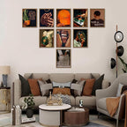 Black Culture Wall Art Set of 9, Living Room, Neutral Color Home Decor - Image 3
