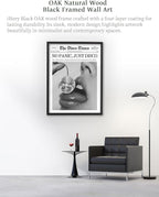 iHery Premium Natural Black OAK Wood 16x20in No Panic Just Disco Trendy Framed - Image 4