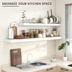 Venusmiles Floating Shelves for Wall 71 inch Long, Engineered Wood Large Wall - Image 5
