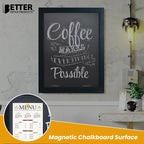 Magnetic Wall Chalkboard, Large Size 18" x 24", Rustic Wood Frame, Chalkboard - Image 4