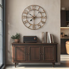 Cuspin 24 Inch Wall Clock Bronze, Large Rustic Decorative Metal Wall Clock - Image 2