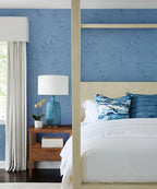 Erfoni 394"x17.7" Grey Blue Floral Embossed Wallpaper - Image 2