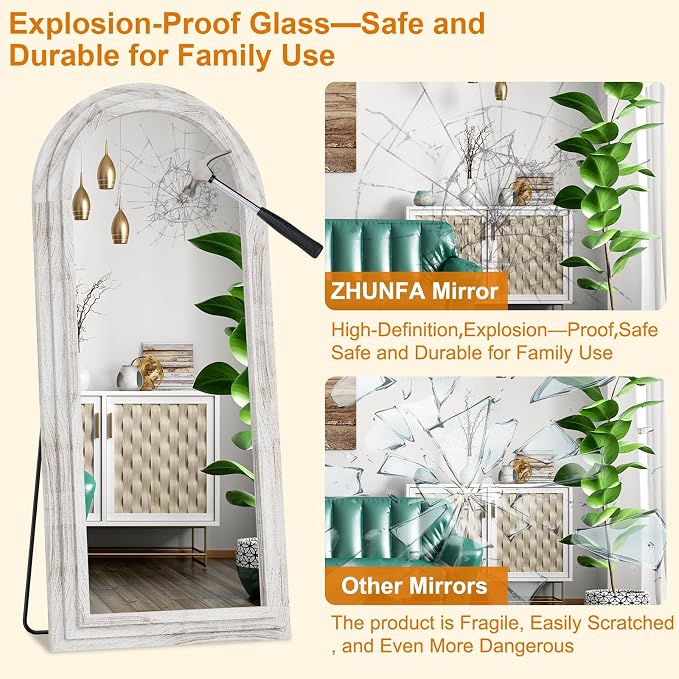 ZHUNFA External Three-Layer Arched Full Length Mirror - Image 3