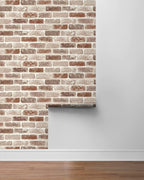 NextWall Washed Faux Brick Peel and Stick Wallpaper - Image 8