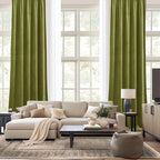 NICETOWN Moss Green Velvet Drapes 120 inch Long - Image 9