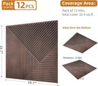 WOWSTAR 12-Pack 3D Wall Panels 19.7" x 19.7", Antique Copper Slat Wall Panels - Image 5