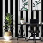 Guvana 197"x17.7" Black and White Stripe Contact Paper Peel and Stick Wallpaper - Image 6