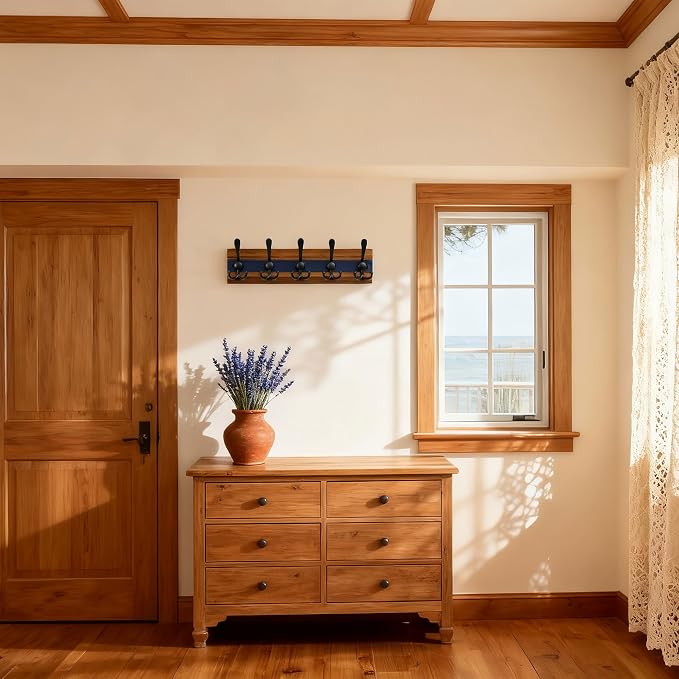 SKOLOO Rustic Wall Mounted Coat Rack - Image 2