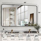 Easly 30 x 48 Inch Bathroom Mirror, Rounded Rectangular Vanity Mirror - Image 4