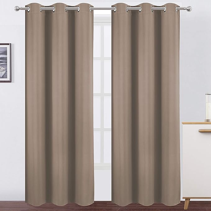 LEMOMO Cappuccino Thermal Blackout Curtains/42 x 95 Inch/Set of 2 Panels Room - Image 2