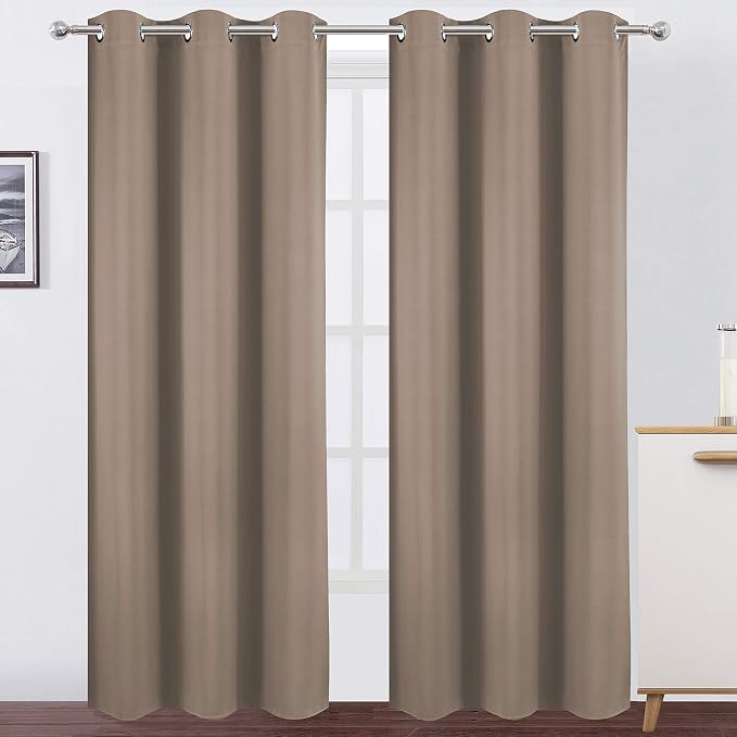 LEMOMO Cappuccino Thermal Blackout Curtains/38 x 84 Inch/Set of 2 Panels Room by Lemomo
