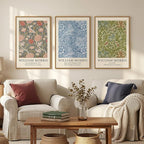 Large Framed William Morris Wall Art Set of 3, Vintage Green Botanical Floral - Image 2