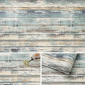 Arthome Blue Rustic Wood Paper 17''x240'' Self-Adhesive Removable Peel and by ArthomeWALLDECOR