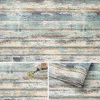 Arthome Blue Rustic Wood Paper 17''x240'' Self-Adhesive Removable Peel and by ArthomeWALLDECOR
