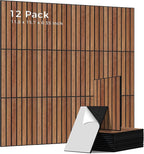 12 Pack PVC Wood Grain Acoustic Panels, 11.8 x 15.7 x 0.35 Inch Sound Absorbing by AUTORIFIC
