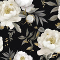 Laatse Dark Floral Wallpaper Peel and Stick Boho Wallpaper 17.5in x 118in White by Laatse