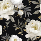 Laatse Dark Floral Wallpaper Peel and Stick Boho Wallpaper 17.5in x 118in White by Laatse