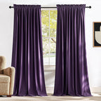 NICETOWN Purple Velvet Curtains 84 inches by NICETOWN