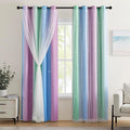 XiDi Blue & Rainbow Curtains for Bedroom & Kids Room by Addsomecolortolife