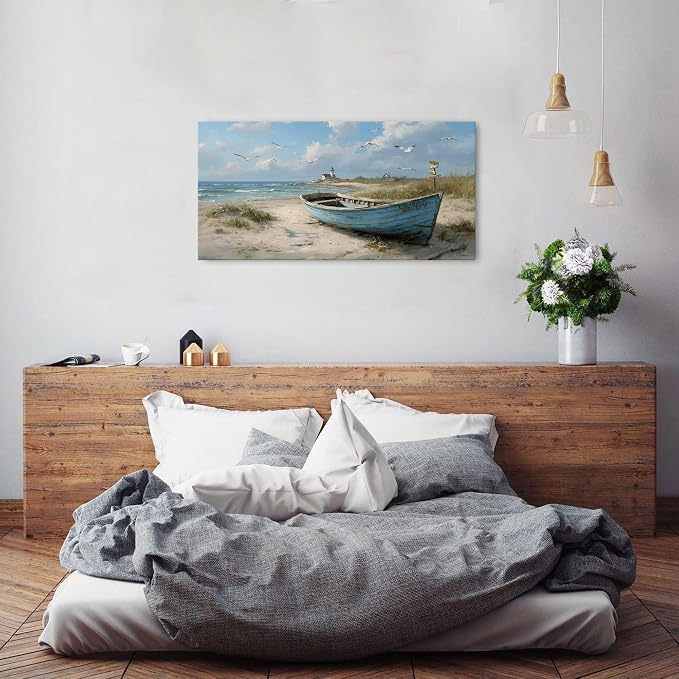 Coastal Wall Art Beach Wall Decor Nautical Ocean Canvas Picture Nature Seaside - Image 4