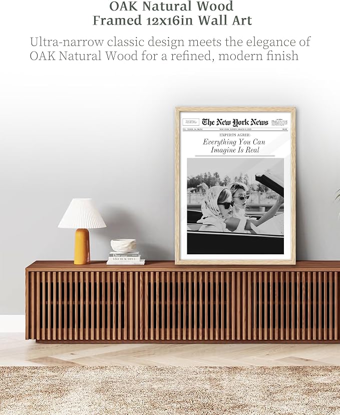 iHery Everything You Can Imagine Is Real Framed Trendy NewsPaper Wall Art - Image 2
