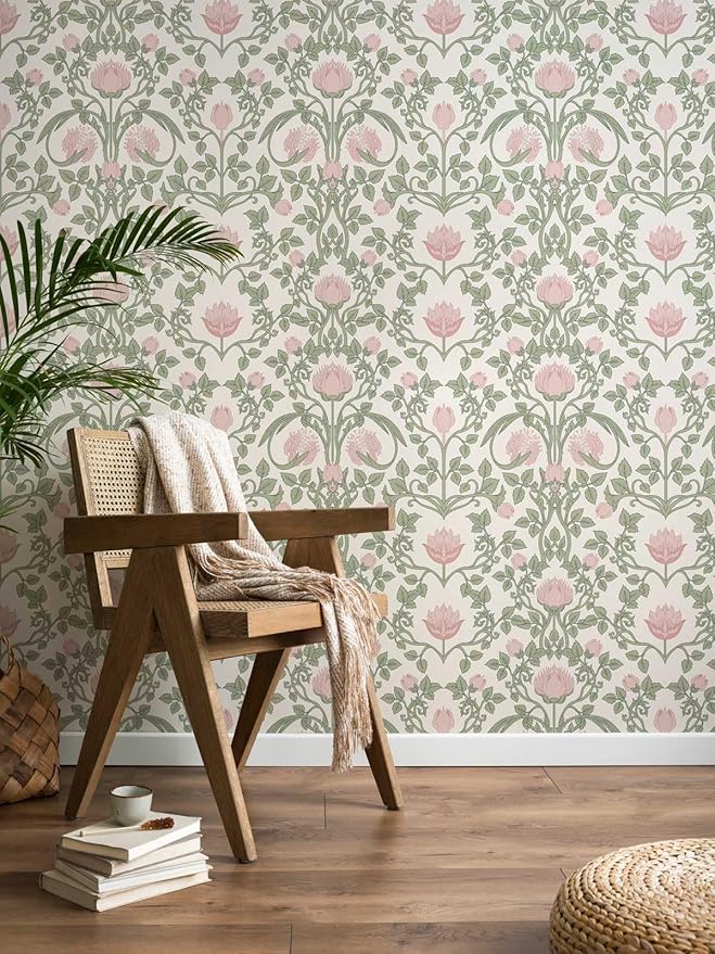 YXTII Floral Wallpaper Peel and Stick 236.2" × 17.3" by YXTII