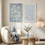 Framed Abstract Coastal Blue White Wall Art - Image 8