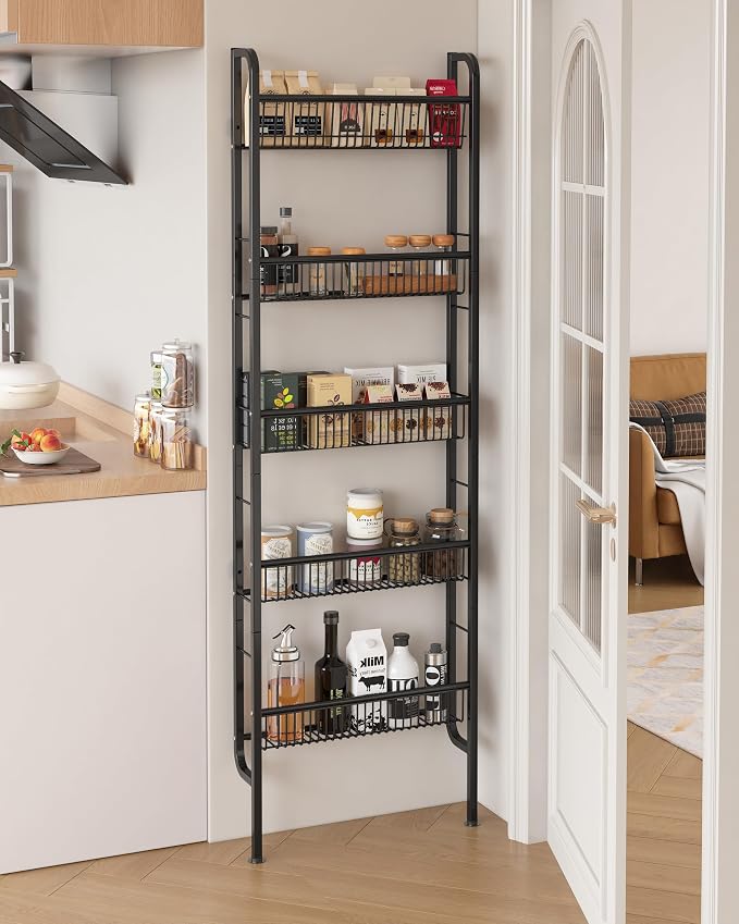 UMDONX Behind The Door Bathroom Shelf Narrow 5-Tier, Space-Saving Slim Storage - Image 7