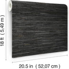 NuWallpaper Black Grassweave Peel and Stick Wallpaper, Textured Removable - Image 8