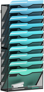 Gawerk 11-Tier Wall File Organizer Hanging Wall File Holder Wall Mount Paper by Gawerk
