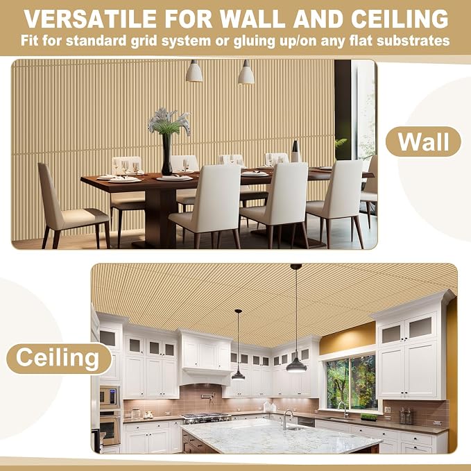 Nuanchu 18 Pack 4x2 FT 3D Slat Wall Panels Large PVC Fluted Panel Decorative - Image 6