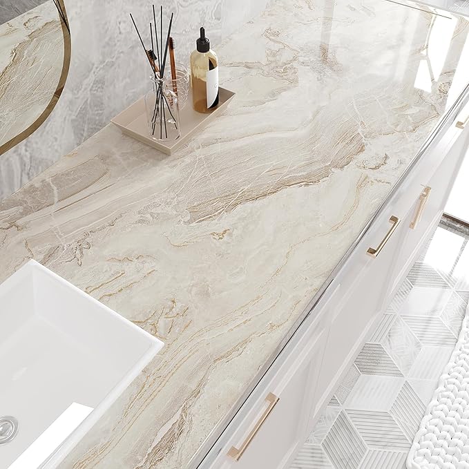 VEELIKE Large Size Marble Contact Paper Peel and Stick Countertops - Image 2