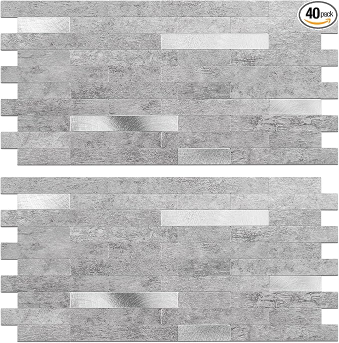 Peel and Stick Backsplash Tile Waterproof Removable PVC Wall Sticker 3D Faux by KOYNSLE