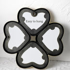 Small Decoritive Heart Wall Mirrors Set of 3, Decorative Four-Leaf Clover Mirror - Image 7