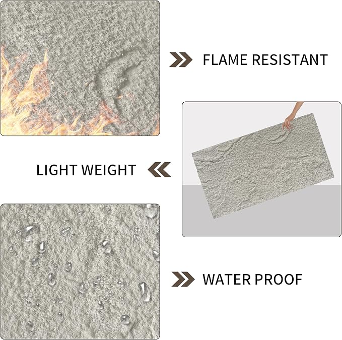 3D Faux Stone Wall Panels, Lightweight & Waterproof Accent Marble Stone Skin - Image 3
