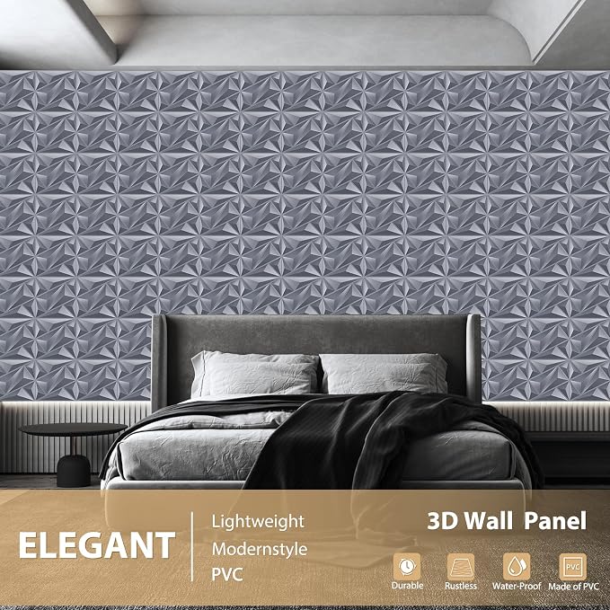 Heikki 30 Pack 3D Wall Panel for Interior Wall Décor, PVC Flower Textured Wall - Image 2