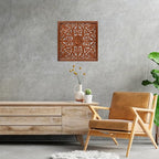 Homebia Designs Handmade Carved Wooden Wall Hanging Plaque 24x24 Inch Elegant - Image 2