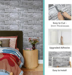 Commomy 12pcs Faux Stone 3D Wall Panels Peel and Stick - Image 4