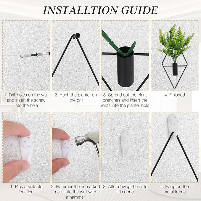 3 Pcs Wall Plants Artificial Decor, Boho Wall Decor, Home Office Living Room - Image 3