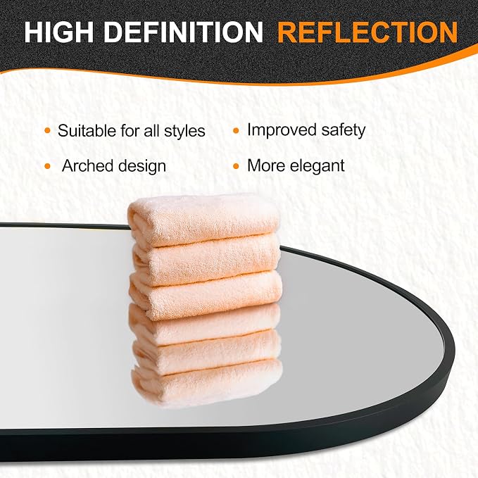 Bathroom Vanity Mirror for Wall, Living Room, HD Tempered Glass, Wall Mounted - Image 6