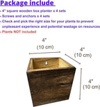 LaLaGreen Wood Planter Boxes Small Square Wooden Wall Mounted Flower Pot - Image 2