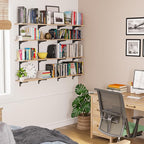 Wallniture Turin 60" Long Wall Bookshelf, Floating Shelves - Image 4