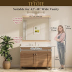 TETOTE Black Framed Mirrors for Bathroom, 42 x 36 Inch Modern Decorative Wall - Image 8