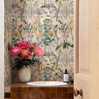 JiffDiff Floral Wallpaper Peel and Stick 17.3"x1181" Pink Farm Wildwood Stick - Image 5